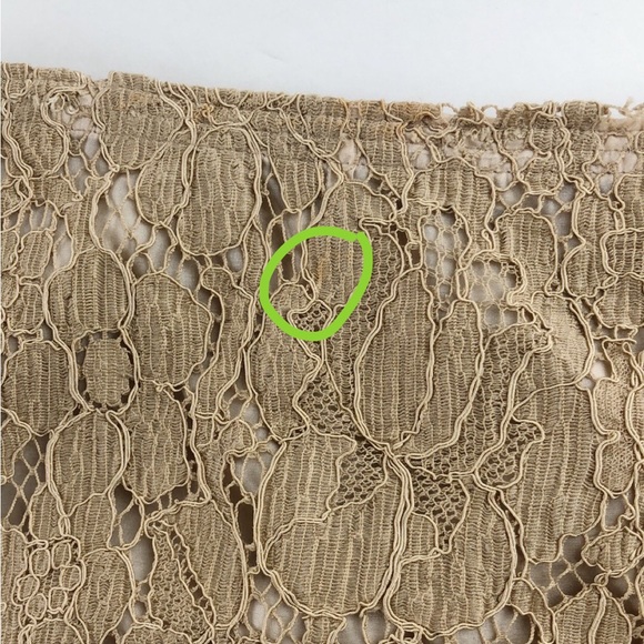 Prada Golden Nude Lace Overlay Skirt Sz 6 - Picture 8 of 12